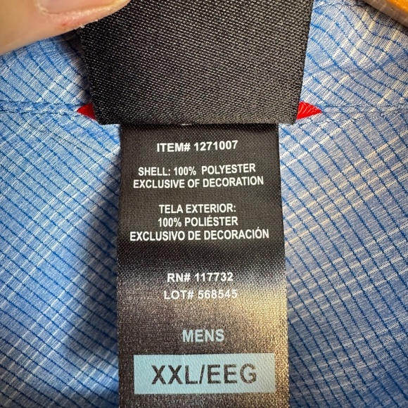 GERRY Men's‎ Short Sleeve Micro-Check Button Up Shirt Blue Size XXL Flap Pockets - Picture 4 of 13